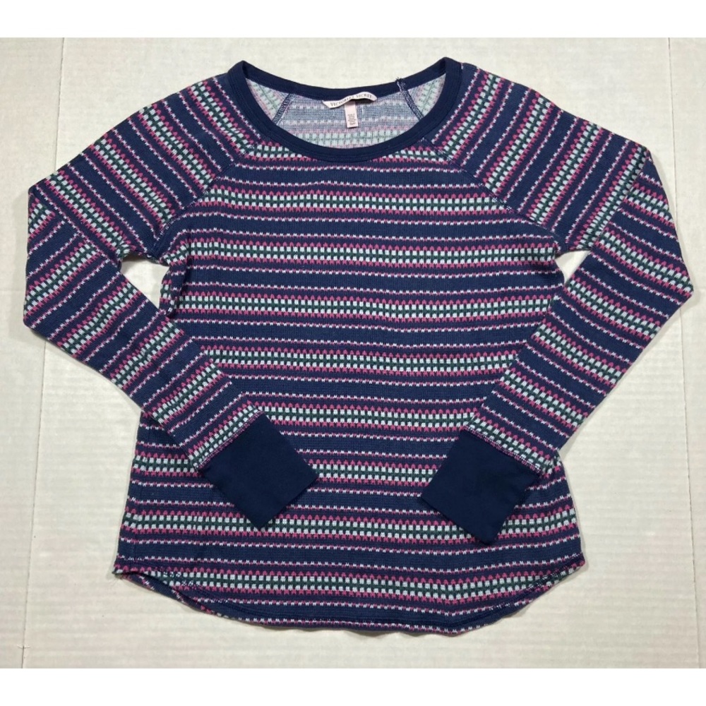 Victoria’s Secret Multi Color Striped Long Sleeve Thermal Sleep Top Shirt